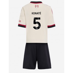 Liverpool Ibrahima Konate #5 Jalkapallovaatteet Lasten Vieraspeliasu 2025-26 Lyhythihainen (+ Lyhyet housut)